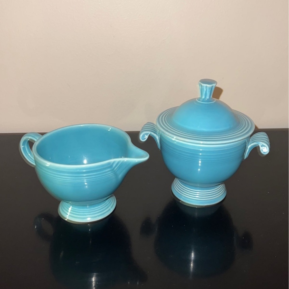 Vintage Fiesta Sugar bowl and creamer set